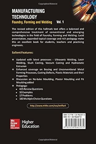 Manufacturing Technology - Vol. 1 By P.N. Rao