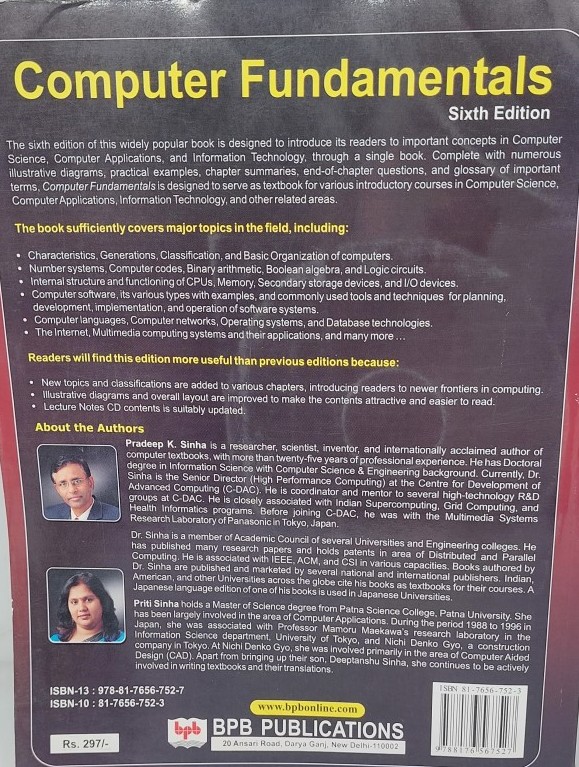 Computer Fundamentals Sixth Edition By Pradeep k. Sinha & Priti Sinha