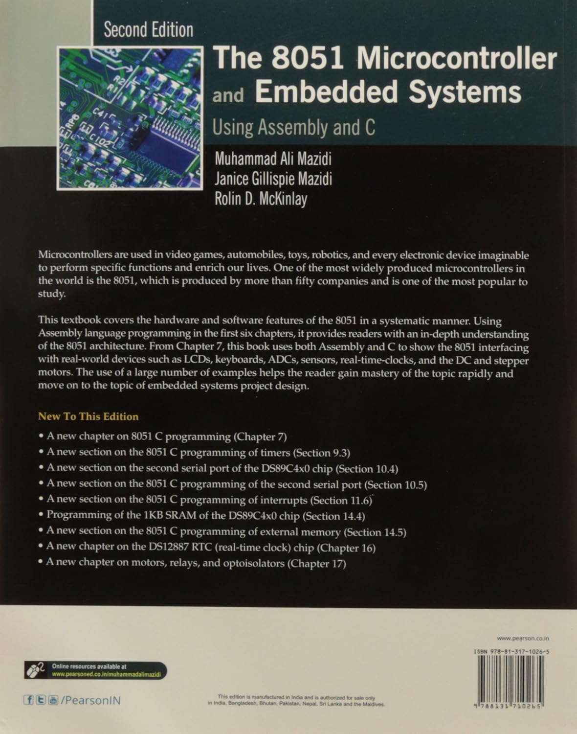 The 8051 Microcontroller And Embedded Systems By Muhammad Ali Mazidi, Janice Gillispie Mazidi & Rolin D. McKinlay