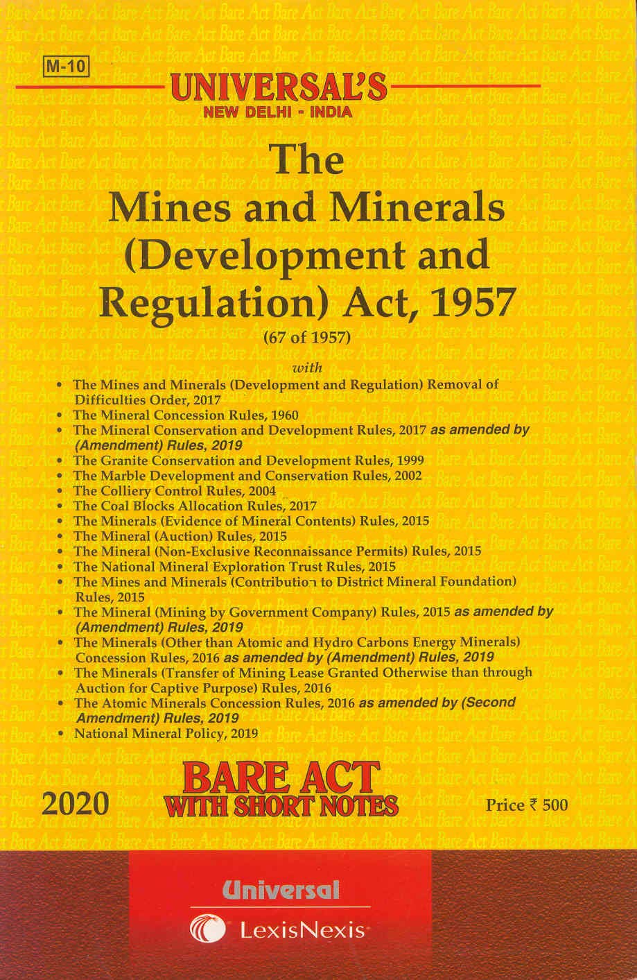 The Mines and Minerals (Development and Regulation) Act, 1957 By Universal Lexis Nexis 