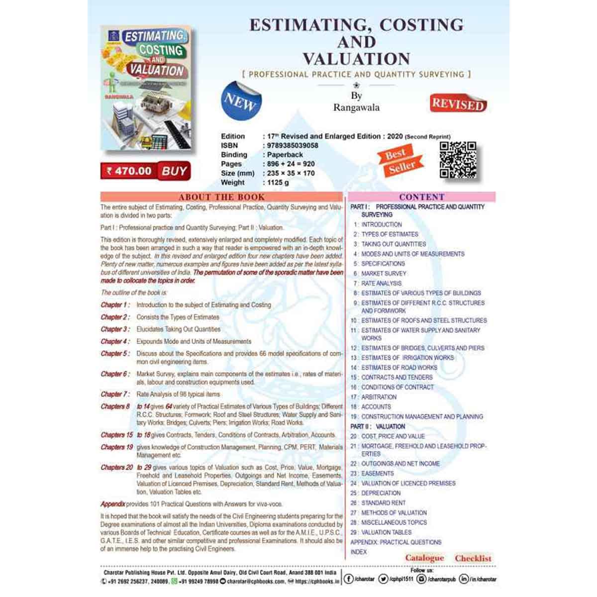 Estimating, Costing And Valuation By Rangwala
