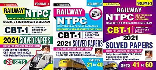 Railway NTPC CBT 1 2021 Solved Papers Volume (1 ,2 & 3 COMBO ) (English Medium) By Kiran Publication Team