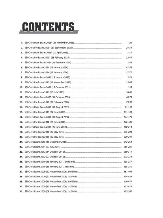 SBI Clerk Pre + Main Exam 2026 | 20+ Solved Papers 2025–2009 | Detailed Solutions to Every Question | Collection of Authentic Previous Years’ Papers By Arihant Expert Team