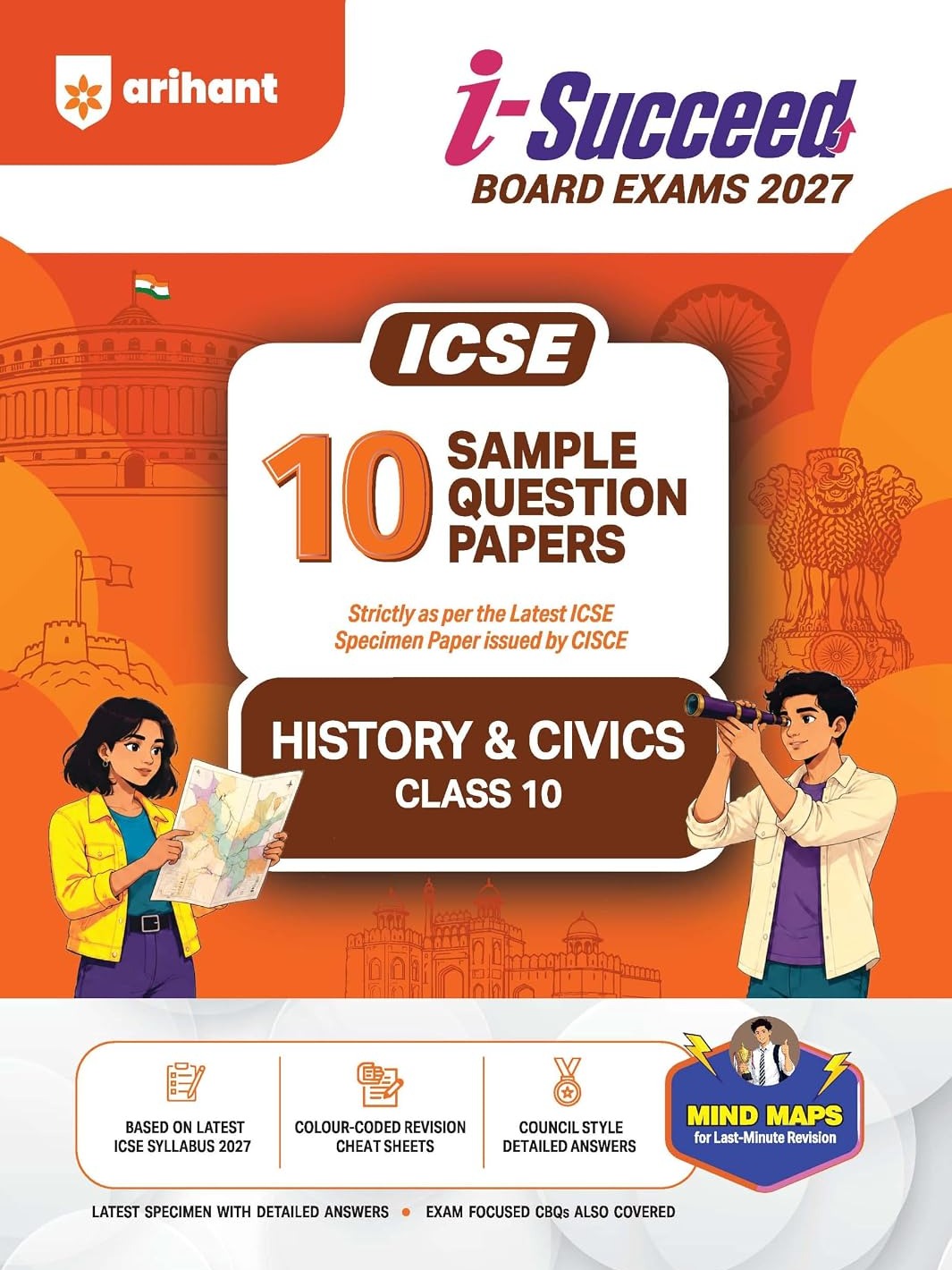 i-Succeed ICSE 10 Sample Question Papers Class 10 History & Civics Exam 2027 By Priya Prakash & Nauseen Nigar