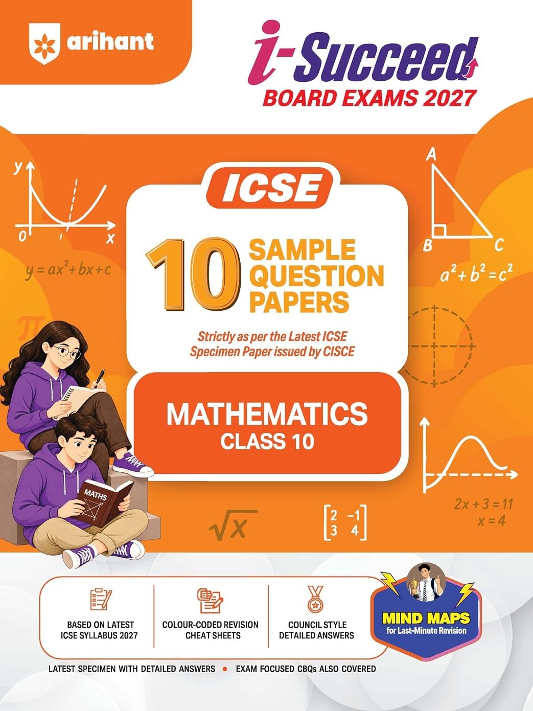 i-Succeed ICSE 10 Sample Question Papers Class 10 Mathematics Exam 2027 By Mandvi Aggarwal & Ambuj Sharma