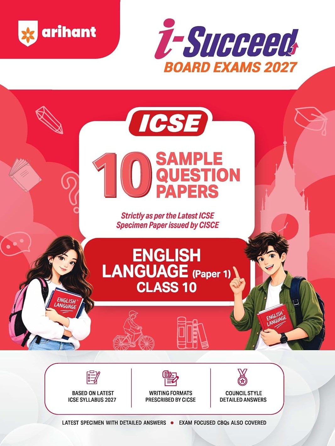 i-Succeed ICSE 10 Sample Question Papers Class 10 English Language (Paper 1) Exam 2027 By Geetika Sharma, Ravi Shashank and Sadhna Singh