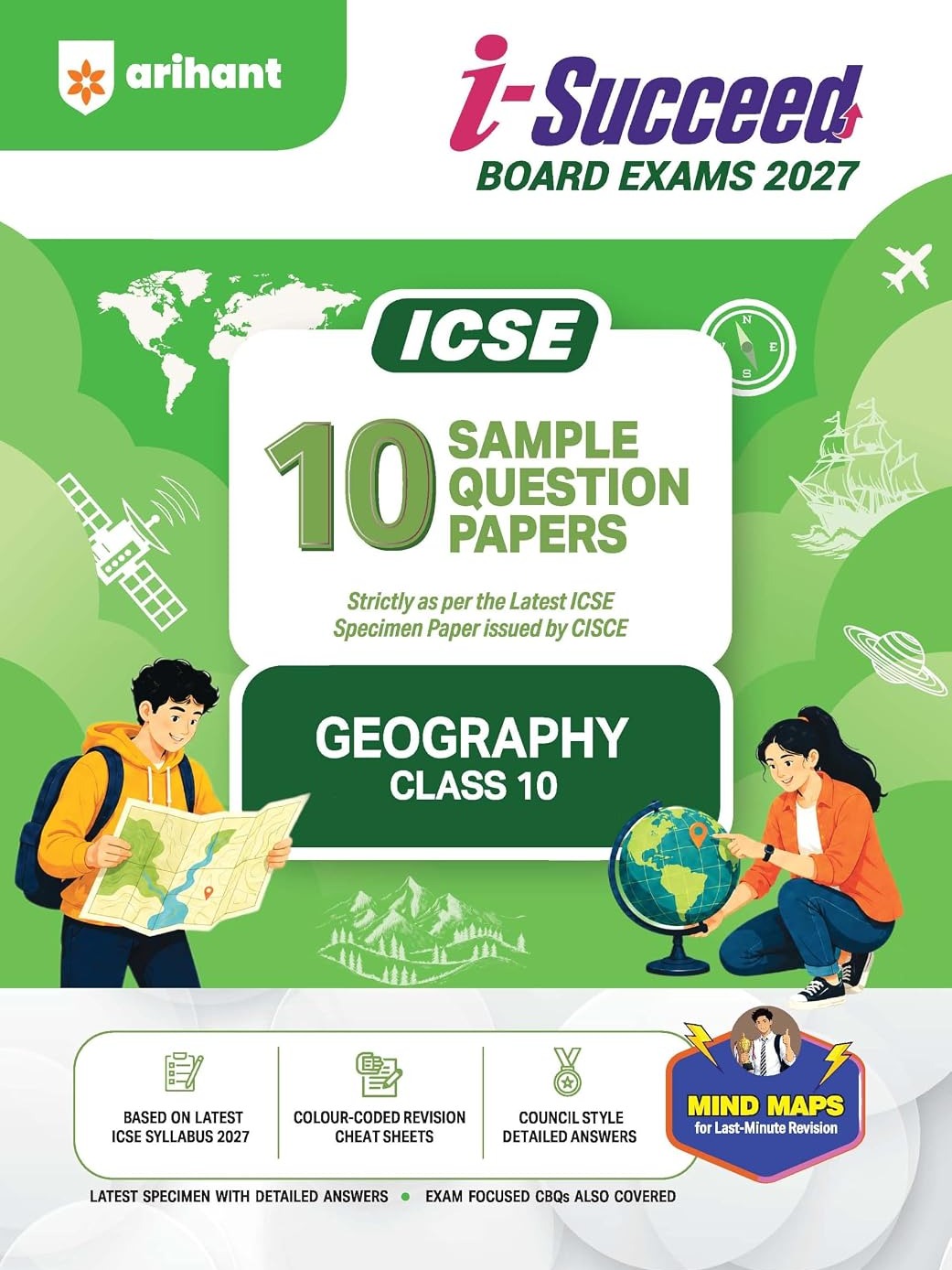 i-Succeed ICSE 10 Sample Question Papers Class 10 Geography Exam 2027 By Priya Prakash & Nazma Ansari