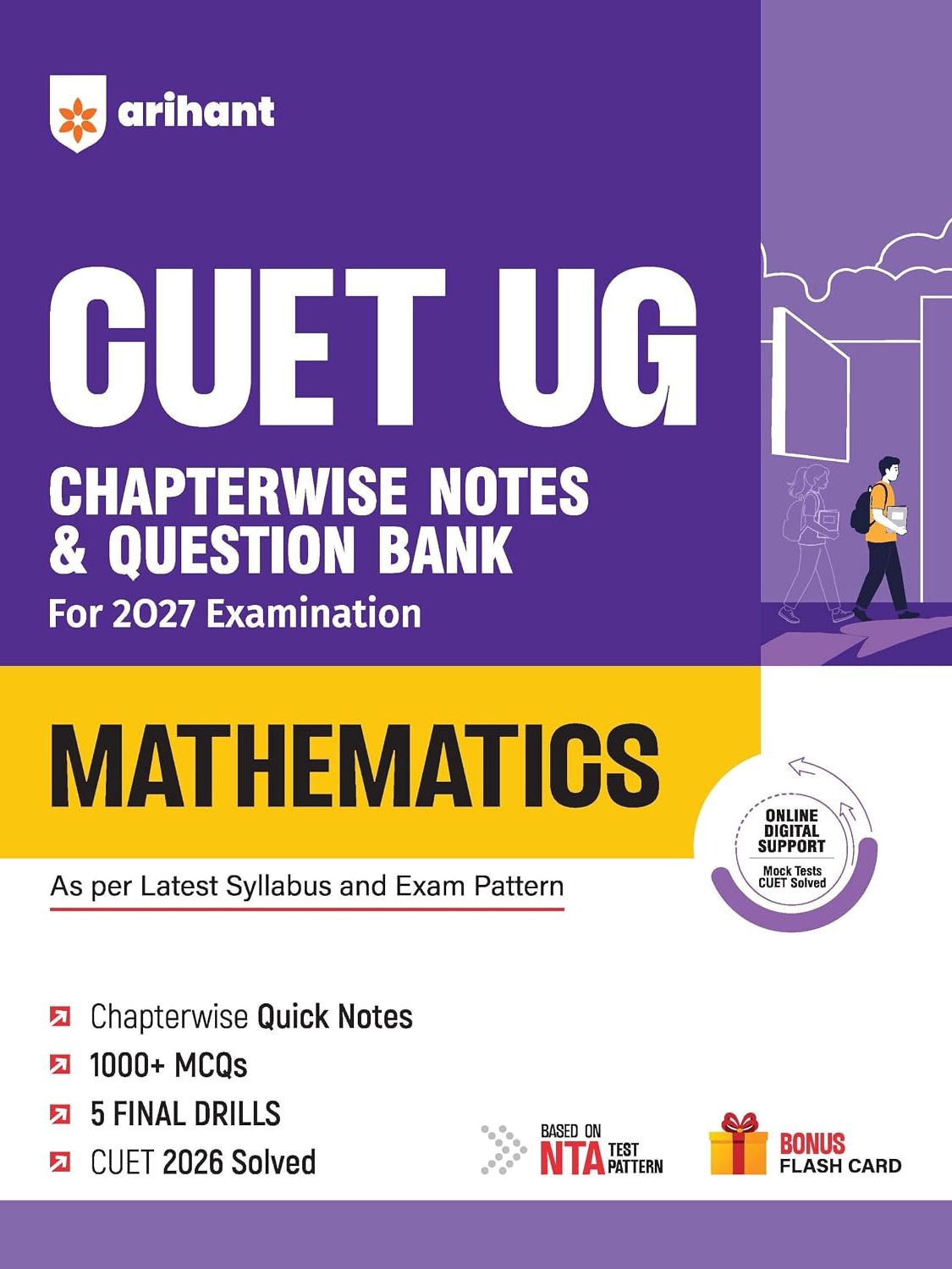 CUET UG 2027 Mathematics | Chapterwise Notes & Question Bank | 1000+ MCQs, 5 Final Drills & CUET 2026 Solved Paper By Rakesh Pandey, Adil, & Mandvi