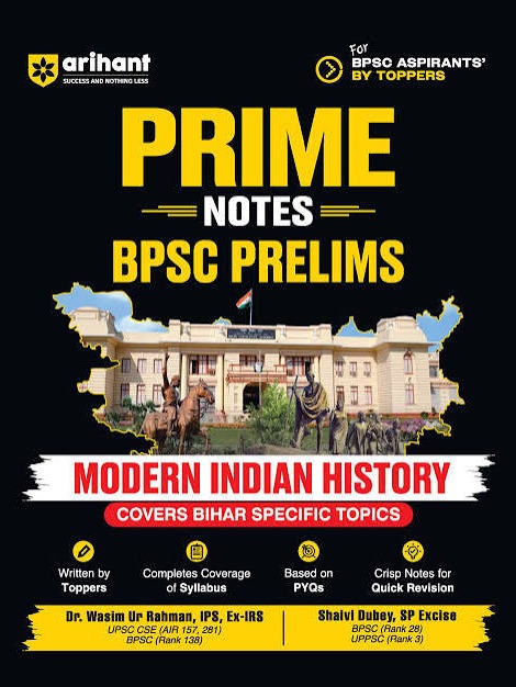 Prime Notes BPSC Prelims Modern Indian History By  Dr. Wasim Ur Rahman , Shaivi Dubey