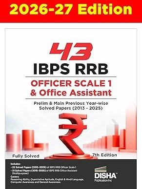 43 IBPS RRB Officer Scale 1 & Office Assistant Prelim & Main Previous Year-wise Solved Papers (2013 - 2025) 7th Edition By Disha Expert Team