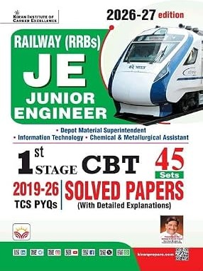 Railway JE Junior Engineer First Stage CBT Solved Papers Total 45 Sets 2026 Edition (English Medium) By Kiran Expert team