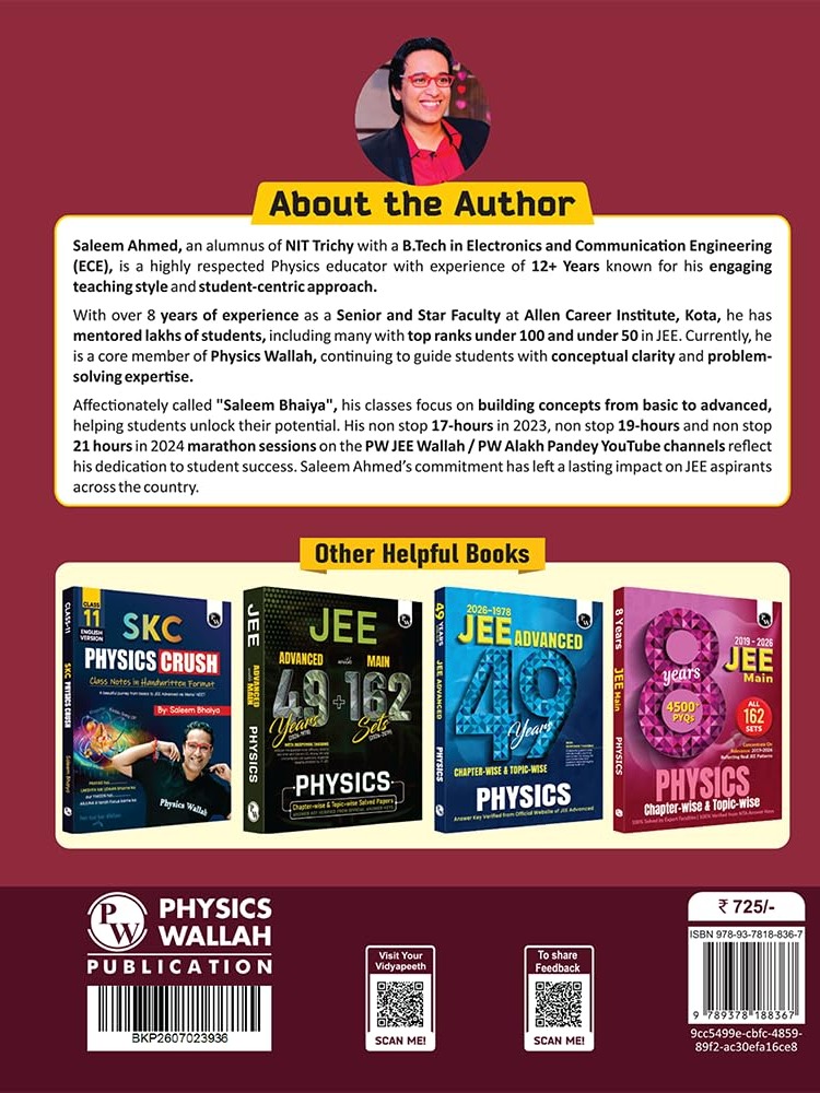 PW SKC Physics Crush Class 12 Handwritten Format Notes (Second Edition) For JEE and NEET Exams | English Medium By Saleem Sir