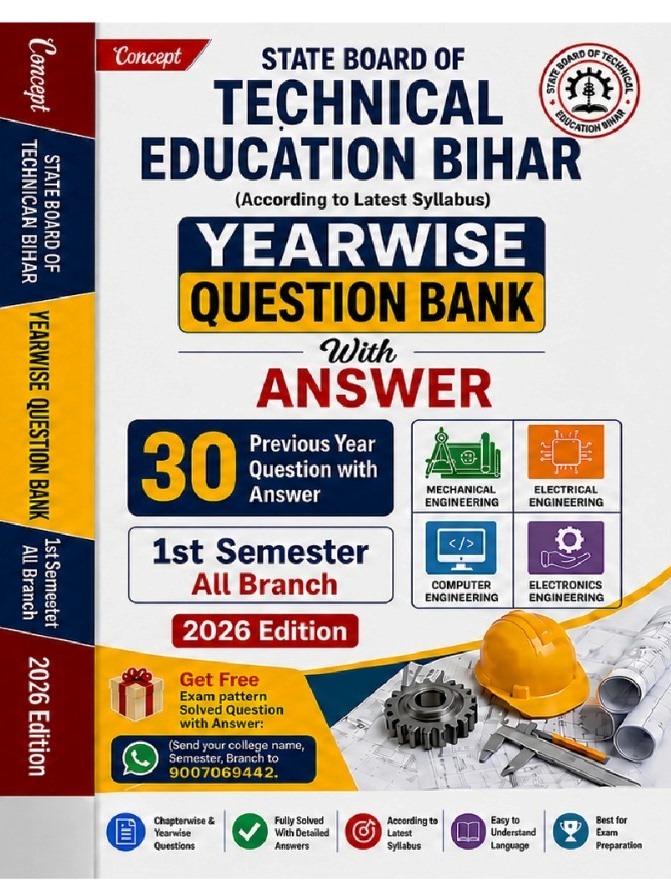 Concept Bihar Polytechnic 1st Semester| All Branch | Question Bank | 2026 Edition | By Venus Expert Team