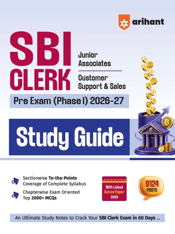 SBI Clerk Pre (Phase I) Exam 2026-27 Study Guide | Junior Associates, Customer Support & Sales | By Sanjeev Dixit , Sushil Singh & Deepali