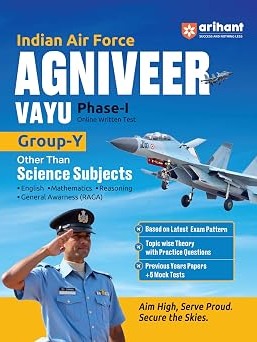 Indian Air Force Agniveer Vayu (Phase 1) Online Exam 2026 | Group Y Science (English, Mathematics, Reasoning, General Awareness) | Previous Year Papers In Hindi Medium By Arihant Expert Team