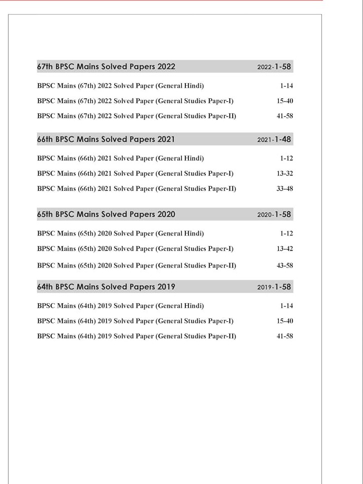 8 Year-wise BPSC Bihar Civil Services Mains Previous Year Solved Papers (71st – 64th) for General Studies Papers 1 & 2, Essay & General Hindi 3rd Edition By Disha Expert Team