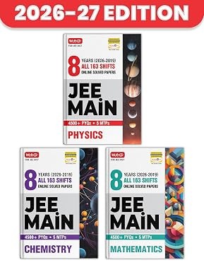 MTG JEE Main 8 Years (2026-2019) PYQs Physics, Chemistry & Mathematics (Set of 3 Books) | All 163 Shift Previous Years Solved Papers By  MTG Editorial Board