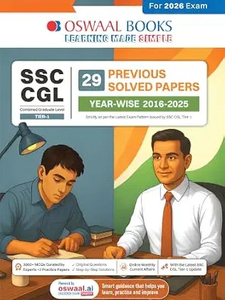 Oswaal SSC CGL Tier-1 29 Previous Years Solved Papers English Medium | 3000+ Questions + 2 Practice Papers | Year-wise 2016-2025 | For 2026-27 Exam