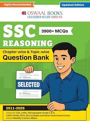 Oswaal SSC Reasoning 15 Years Question Bank English Medium | 3900+ MCQs Tier-1 Chapter-wise & Topic-wise | SSC CGL, CHSL, MTS, CPO | Previous Years 2011-2025 | For 2026 Exam (SSC Question Papers)