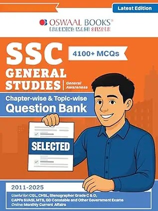 Oswaal SSC General Studies 15 Years Question Bank English Medium | 4100+ MCQs Tier-1 Chapter-wise & Topic-wise | SSC CGL, CHSL, MTS, CPO | PYQs 2011-2025 | For 2026-27 Exam (SSC Question Papers)