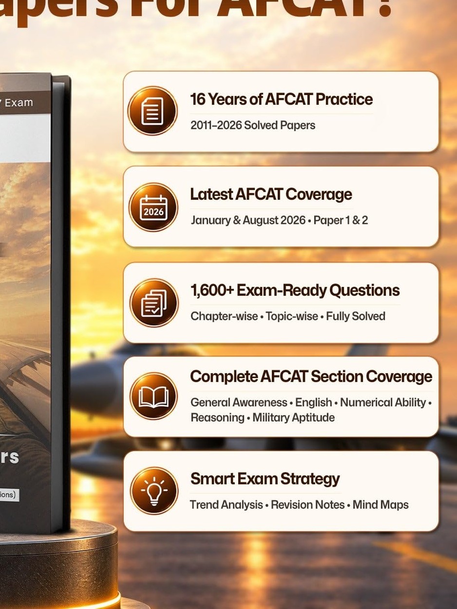 Oswaal AFCAT 16 Years' Chapter-wise & Topic-wise Solved Papers | Flying, Technical & Ground Duty Branches | PYQs (2011-2026) with 2026 Solved Paper | For 2027 Exam | With Oswaal AI