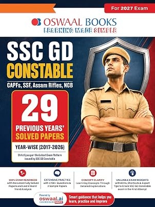 Oswaal SSC GD Constable 29 Previous Years’ Solved Papers | CAPFs, SSF, Assam Rifles, NCB Year-wise 2017-2026 | Latest 2026 Solved Papers | For 2027 Exam | Oswaal AI