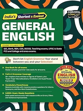Examcart All Competitive Exams General English Book 2026 | Complete Grammar, Vocabulary & 3000+ Practice Questions | SSC, Bank, NDA, CDS, Agniveer, DSSSB, UPSC, PCS, Police & Teaching Exam (English)