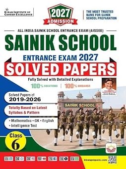 Sainik School 2027 Solved Papers 2026 Edition (English Medium) By Kiran Publication Expert Team