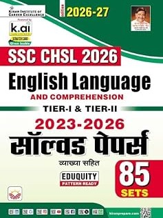 SSC CHSL English Language and Comprehension Tier 1 & Tier 2 Solved Papers 2026-2027 Edition (Hindi Medium) Kiran Publication Expert Team By 