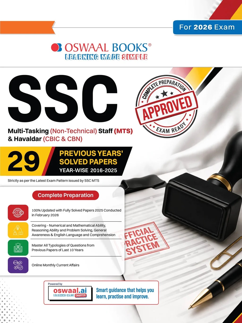 SSC MTS & Havaldar 29 Previous Years Solved Papers English Medium | 2900+ Questions + 2 Sample Papers | CBIC & CBN Year-wise 2016-2025 | For 2026 Exam