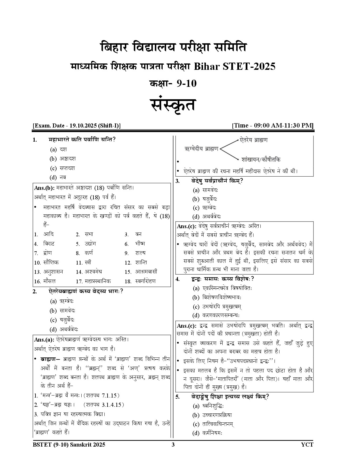Bihar STET Sanskrit Solved Papers & Practice Book 2027 (Class 9 & 10) 13 Sets By Youth Competition Times Expert Team
