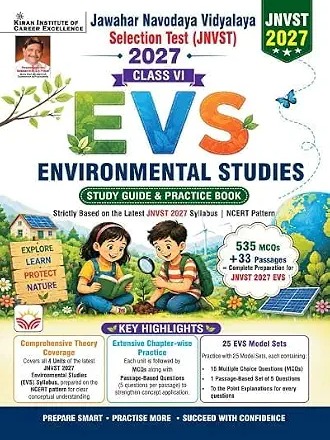 Jawahar Navodaya Vidyalaya EVS Environmental Studies 2027 Class 6 Study Guide & Practice Work Book (English Medium) (6162)
