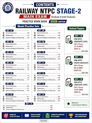 Railway NTPC CBT 2 Graduate & Undergraduate Stage 2 Main Exam Practice Work Book Including Solved Paper 2026 Edition (English Medium) By Kiran Publication Expert Team