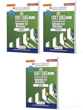 Oswaal NTA CUET (UG) Mock Test Papers | Physics, Chemistry & Biology (Set of 3 Books) | For 2026 Exam | Includes 2025 Paper-fully solved | With Oswaal AI