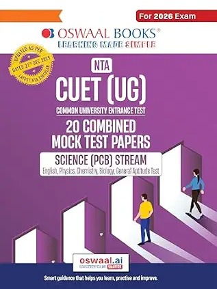 Oswaal NTA CUET (UG) 20 Combined Mock Test Papers | Science PCB (English, Physics, Chemistry, Biology, General Aptitude Test) For 2026 Exam │ With New Syllabus & Pattern Released on 27 December 2025
