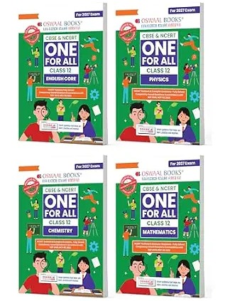Oswaal CBSE & NCERT One For All Class 12 | English | Physics |Chemistry | Mathematics (Set Of 4 Books) For 2027 Board Exam