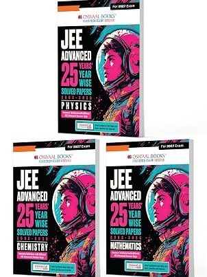 Oswaal JEE Advanced 25 Years Year-wise Solved Papers Physics, Chemistry & Mathematics (Set of 3 Books) | Fully Solved May 2026 Paper 1 & 2 | Smart Mind Maps, Mnemonics, PYQs & Oswaal AI