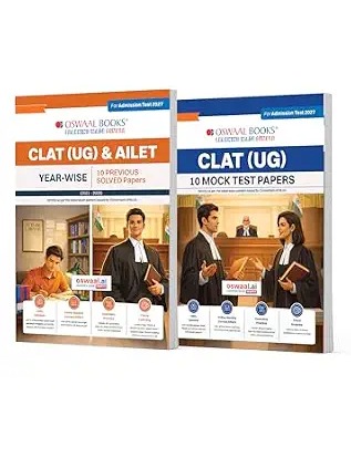 CLAT (UG) and AILET 7 Years' Chapter-wise and Topic-wise Solved Papers + 10 Mock Test Papers (Set of 2 books) | For 2027 Admission Test