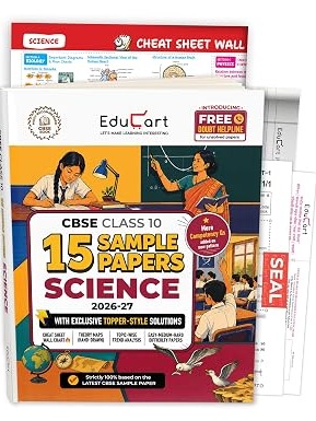 Educart CBSE Sample Paper Class 10 2026-27 Science (with Topper-Style Solutions & Cheat Sheet Wall Chart) For 2027 Exam