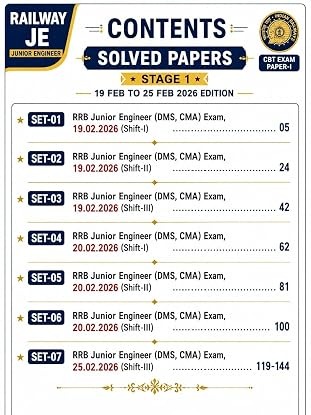 Railway JE Junior Engineer Stage 1 Solved Paper 19th February to 25th February 2026 Edition (Hindi Medium) (6145)