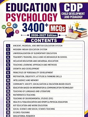 Education Psychology CDP Bal Vikash and Shikshashastra 3400+ MCQs 2026-2027 Edition (Hindi Medium) (6214)