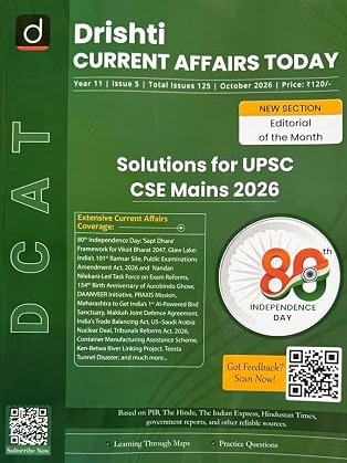Drishti IAS Current Affairs Today English magazine October 2026 - Solutions for UPSC CSE Mains 2026