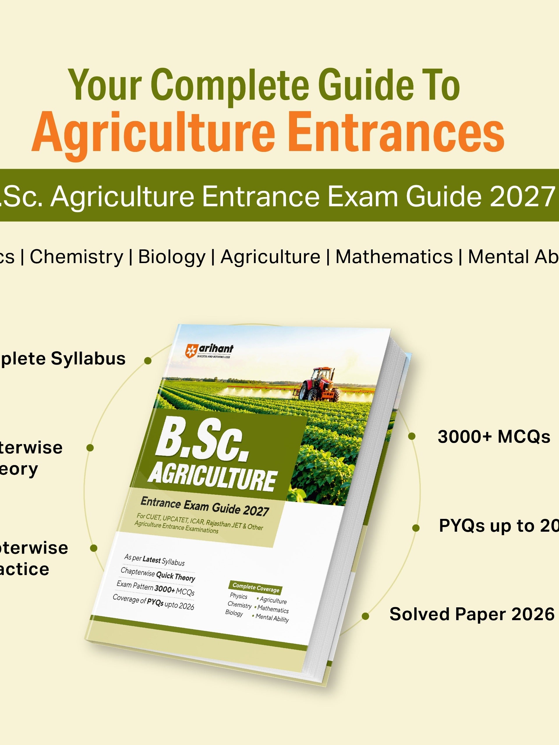 B.Sc. Agriculture Entrance Exam 2027 | Complete Study Guide for CUET, UPCATET, ICAR, Rajasthan JET & Other Agriculture Entrance Exams
