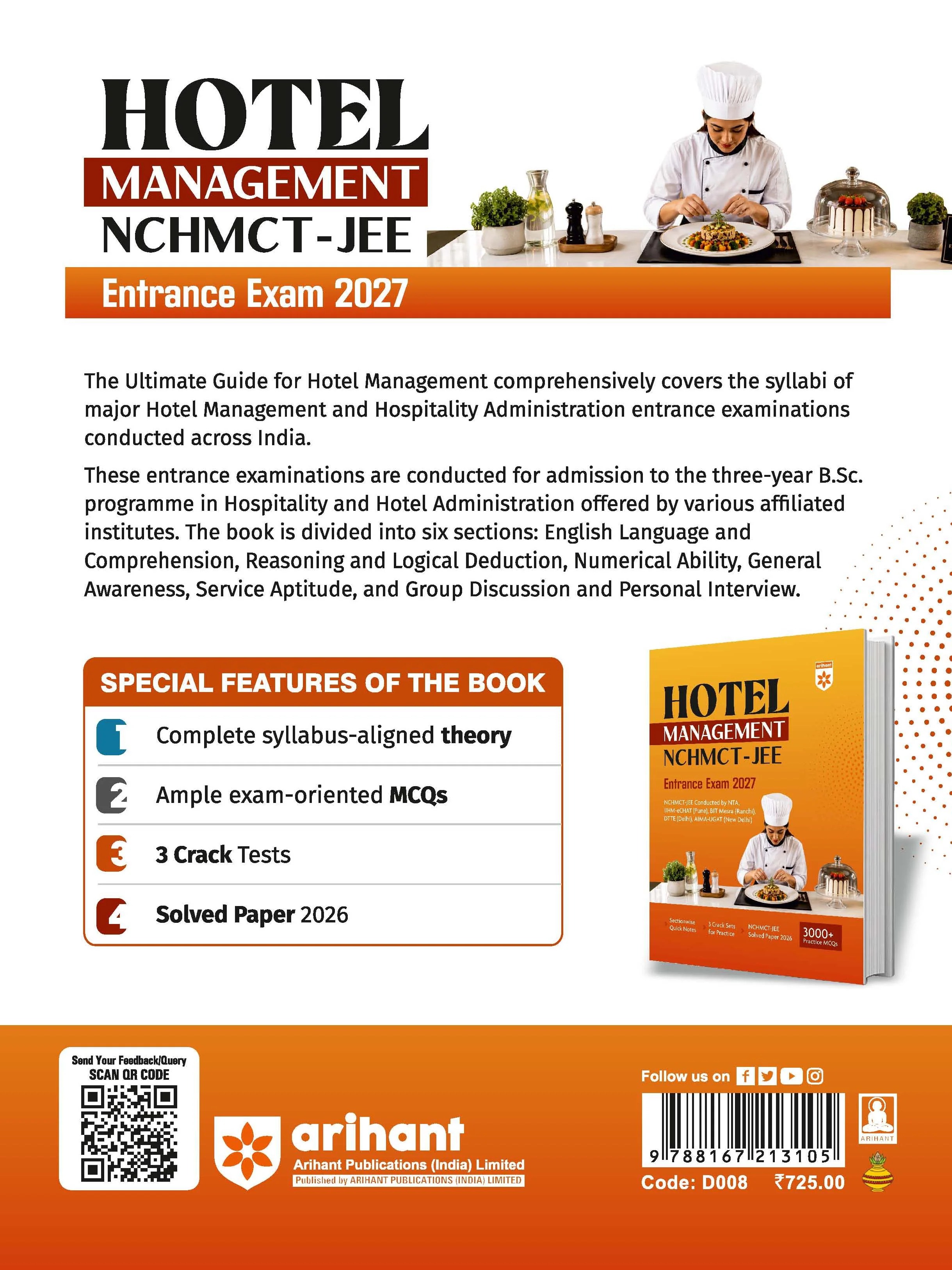 Hotel Management NCHMCT JEE Entrance Exam 2027 by Pradeep Srivastava , Sanjeev Dixit , Sushil Singh & Deepali