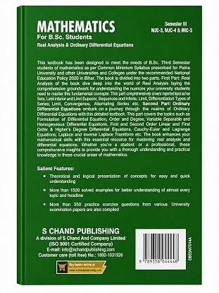 Mathematics For B.Sc. Students Semester III: MJC-3, MJC-4 & MIC-3 by H K Dass, Rajnish Verma , Rama Verma