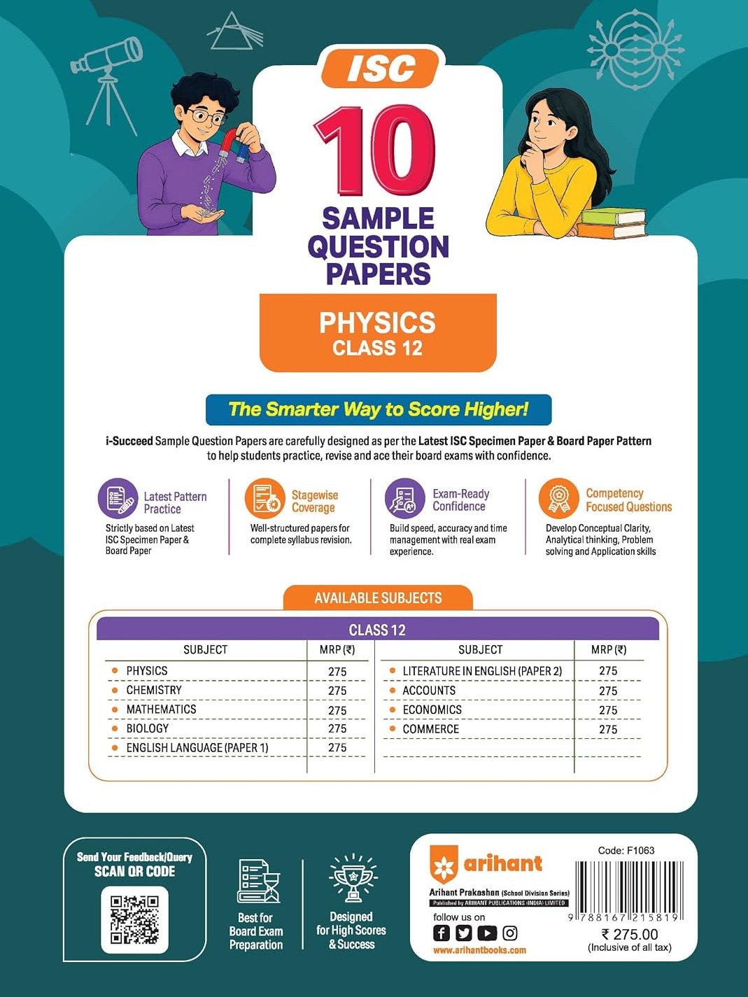 i-Succeed ISC Sample Papers 2027 Class 12 Physics | 10 Sample Question Papers | Latest ISC Syllabus By Siddhartha Shankarr & Shyam Chaudhary