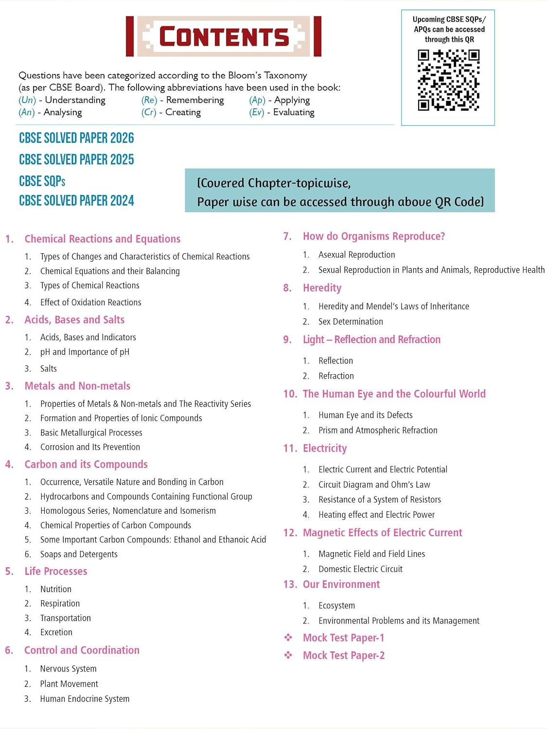 PW CBSE Question & Concept Bank Class 10 Science 2027 Chapterwise & Topicwise By Rakshak Sir, Samridhi Mam, Sunil Vijay Sir