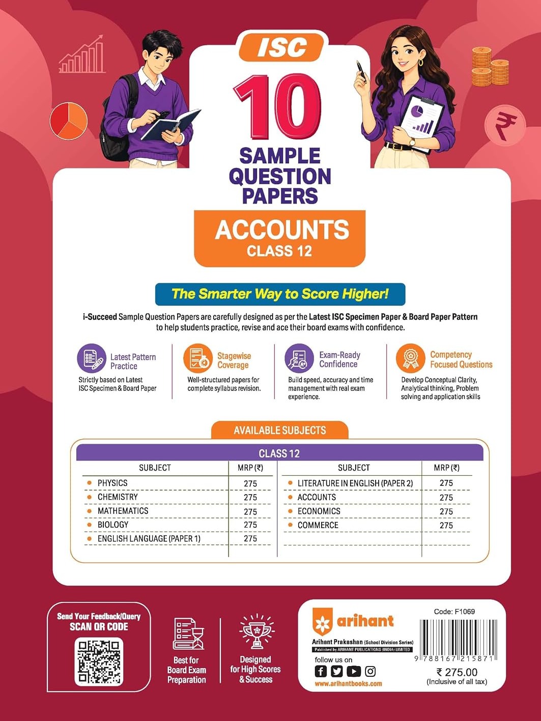 i-Succeed ISC 10 Sample Question Papers Class 12 Accounts Exam 2027 By Anshul Sharma