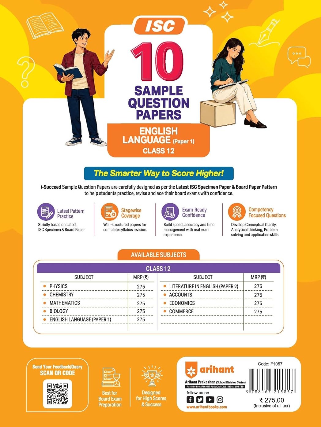 i-Succeed ISC 10 Sample Question Papers Class 12 English Language (Paper 1) Exam 2027 By Geetika Sharma, Ravi Shashank & Sanskriti Sinha