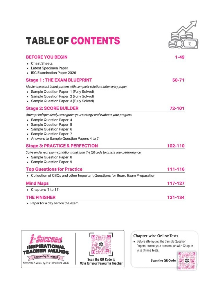 i-Succeed ISC 10 Sample Question Papers Class 12 Commerce Exam 2027 By Maria Rashid